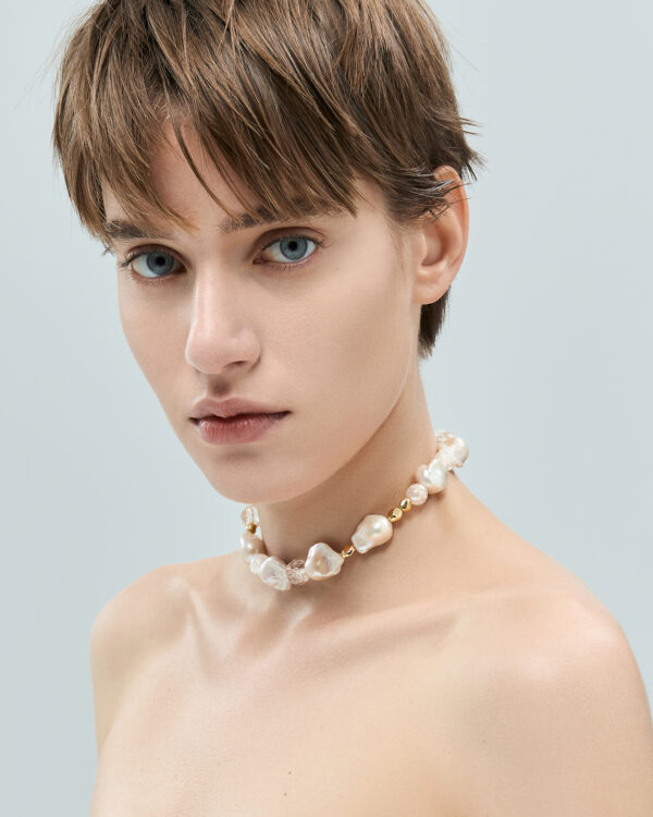 Naszyjnik choker z pereł barokowych